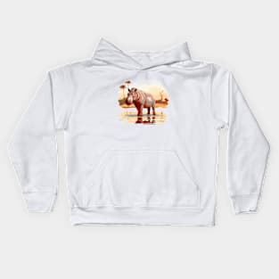 River Hippopotamus Kids Hoodie